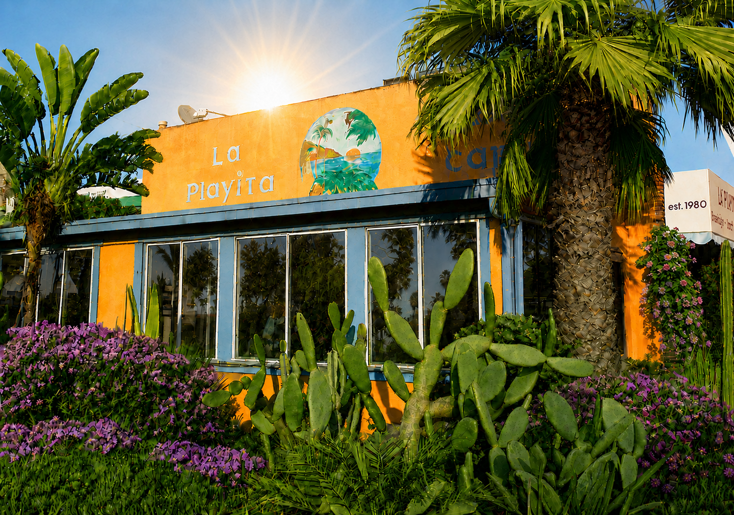 La Playita Mexican Cafe in the sun on 14th Street